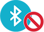 Bluetooth symbol with 'do not' symbol