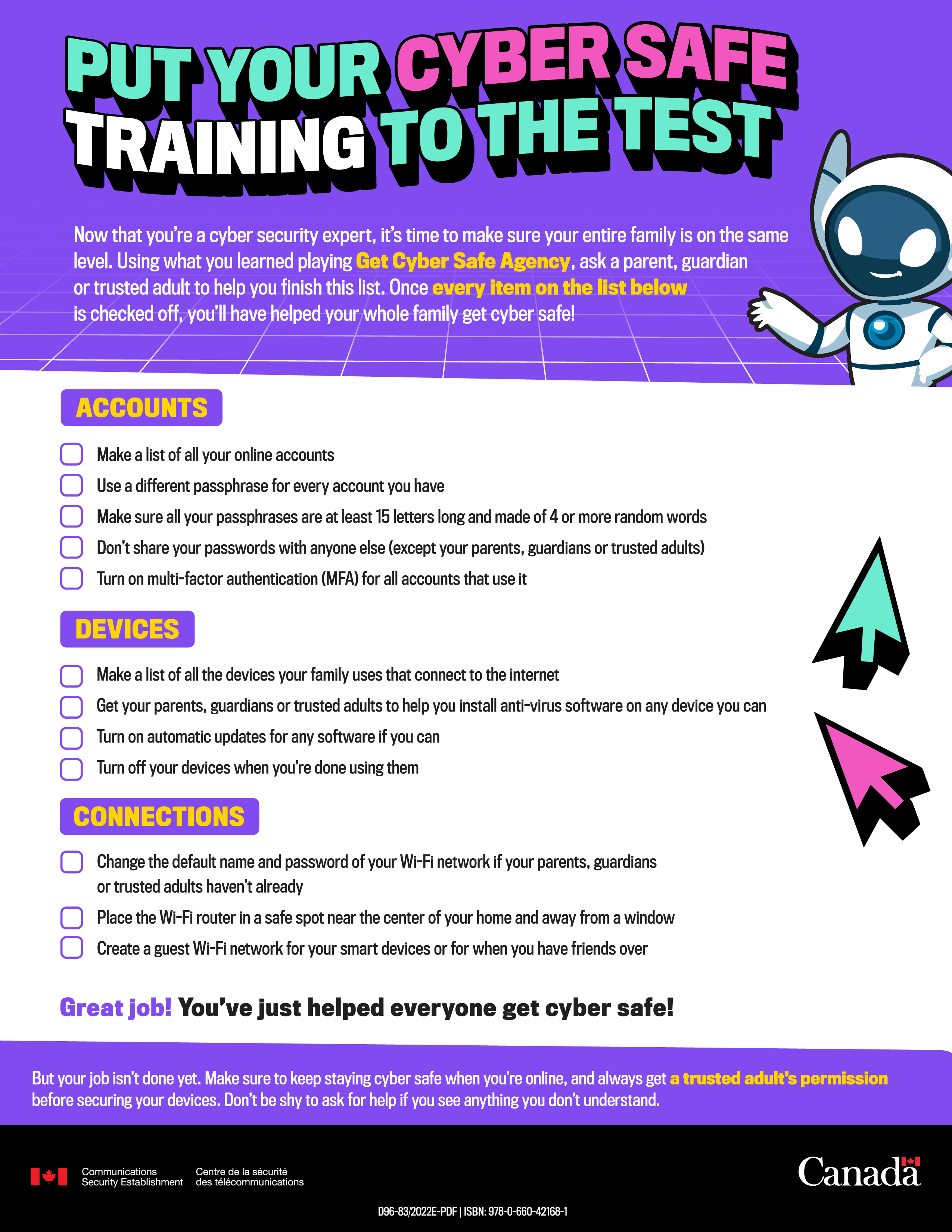 Put your cyber safe training to the test - Long description immediately follows