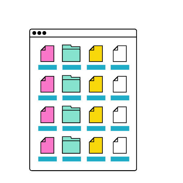 A window with different files and folders